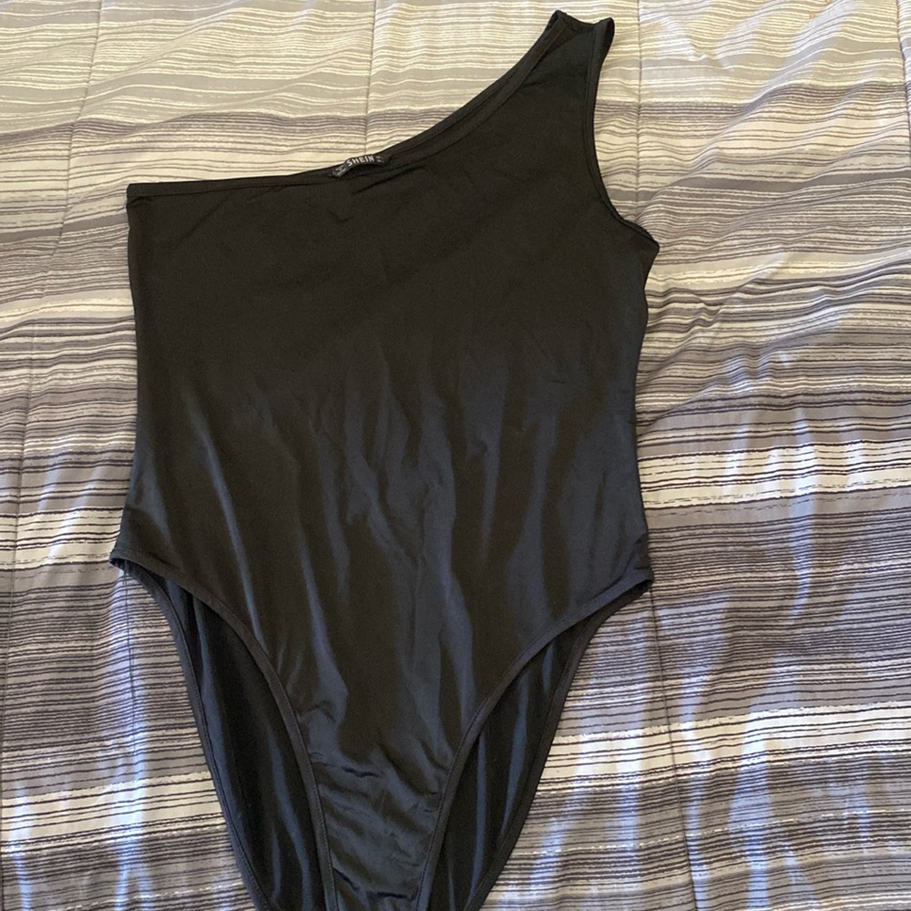 One shoulder body suit open back